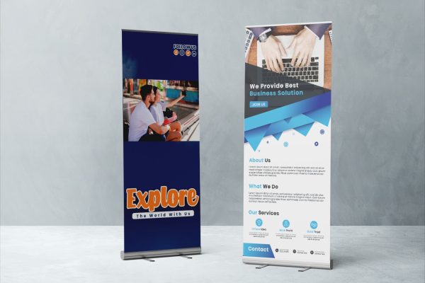 Roll up banner personalizat – un suport vizual compact cu impact uriaș